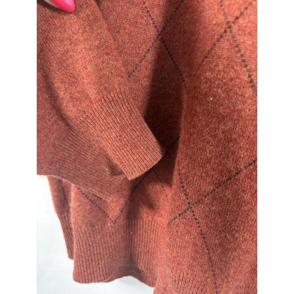 Alan flusser argyle sweater size L 100% cashmere - Picture 6 of 7